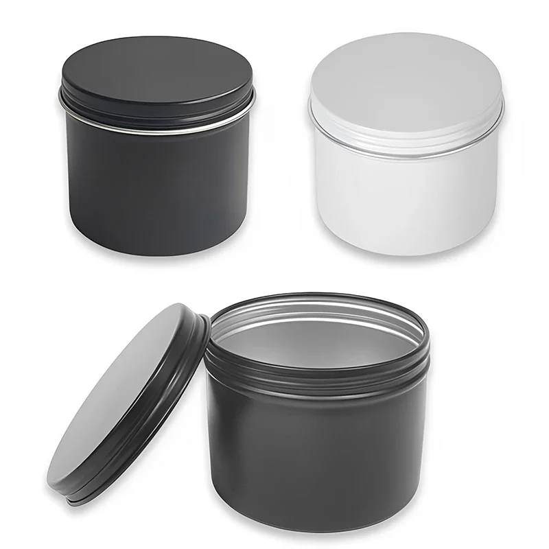 Black Tin Candle - Latas redondas de aluminio para viaje,