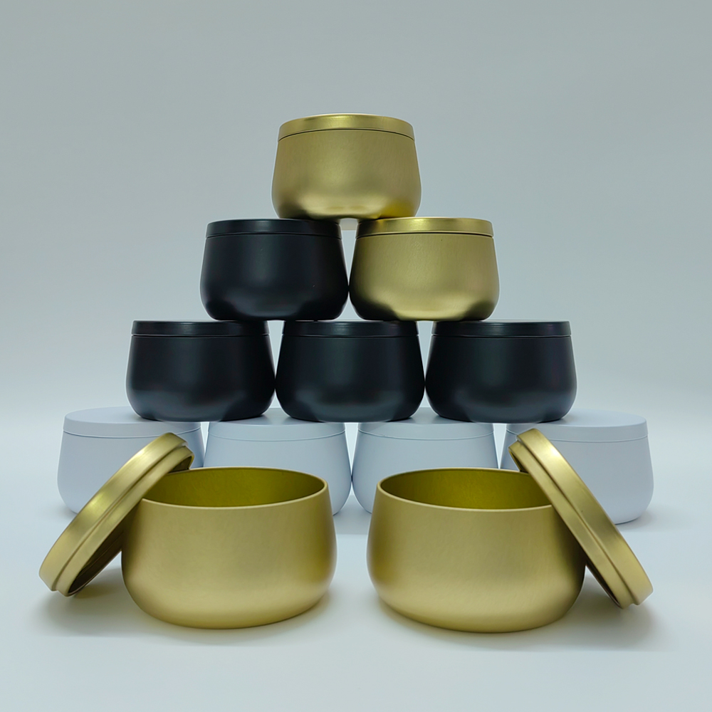 Black Tin Candle - Frascos de vela de Metal de