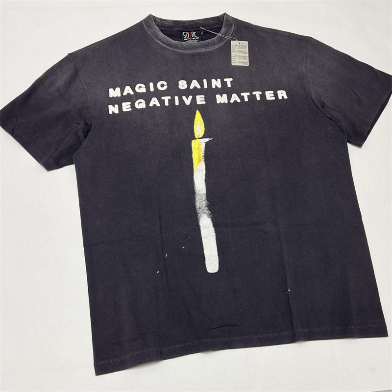 Black Tin Candle - Camiseta negra lavada SAINT MICHAEL CANDLE