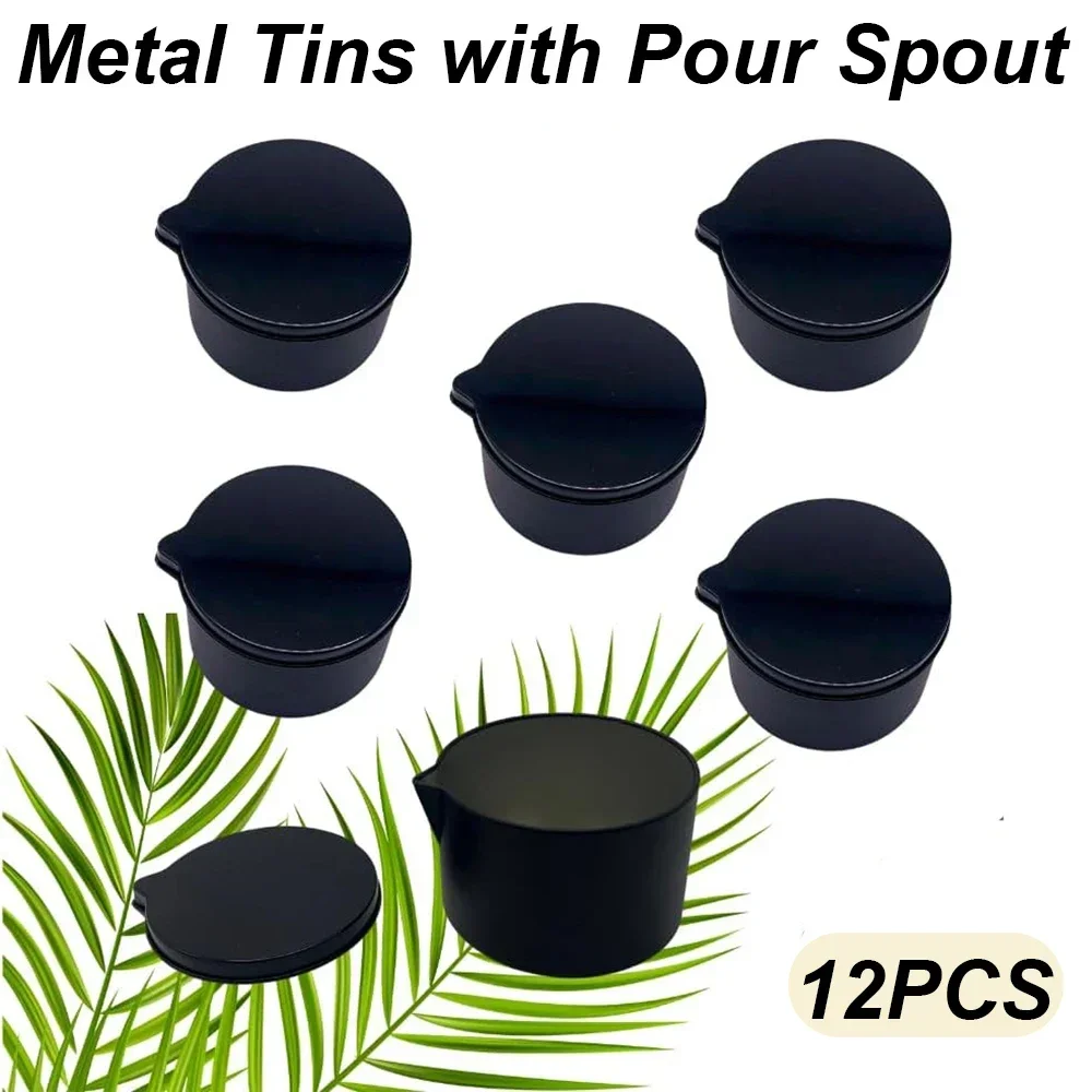 Black Tin Candle - 12 Uds. Latas de Metal negro