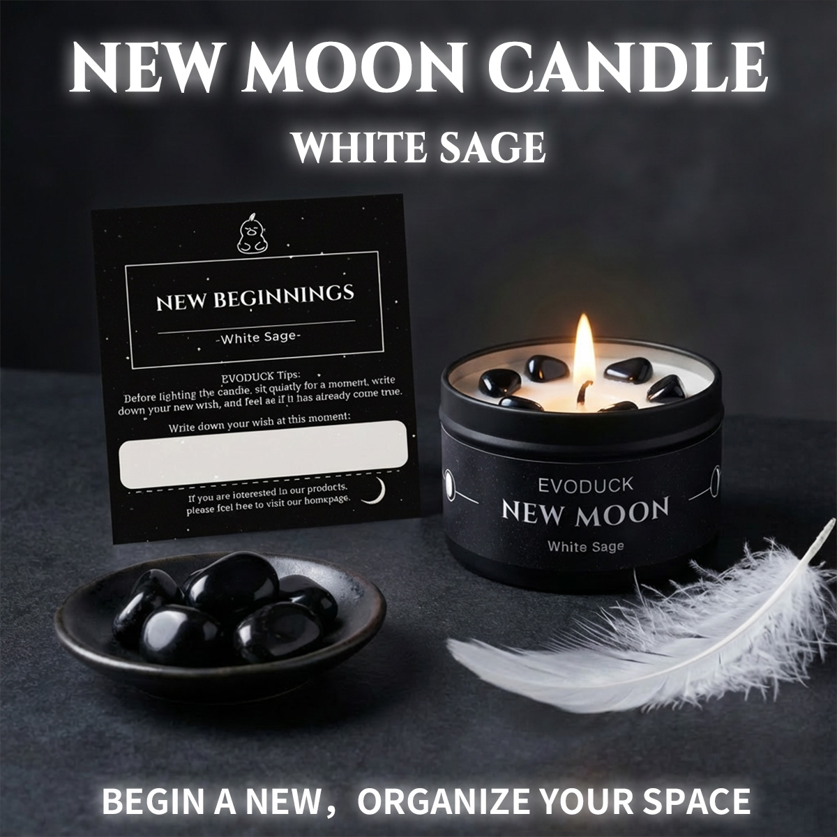 Vela Aromática Luna Nueva de 3 - Black Tin Candle reseña y precio