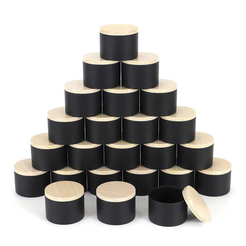 24 tarros de velas negros de 4 - Black Tin Candle reseña y precio