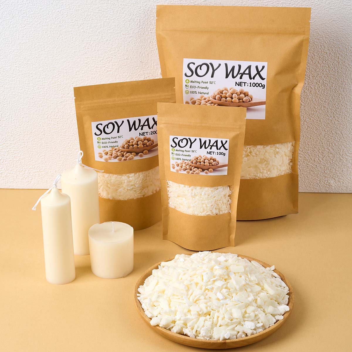 Cera de soja blanca pura de 1  - Candle Making Supplies Online reseña y precio