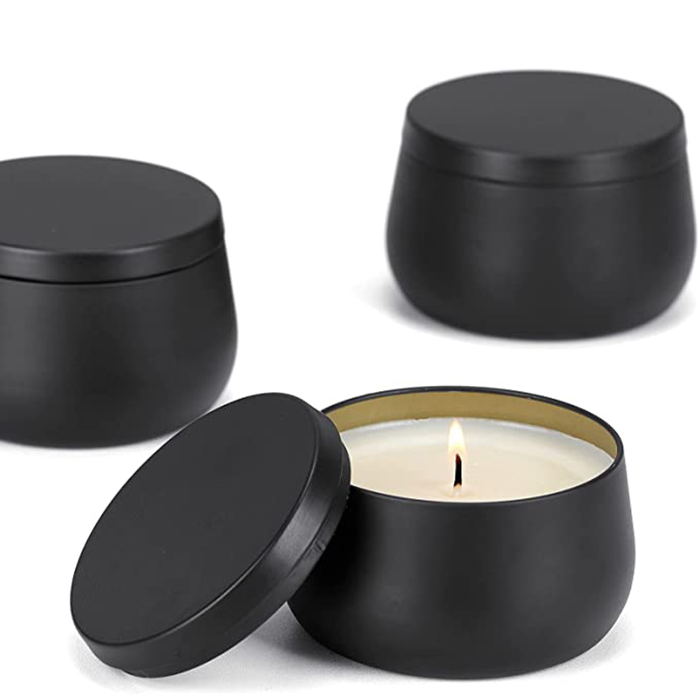 Frascos de vela de Metal de or - Black Tin Candle reseña y precio