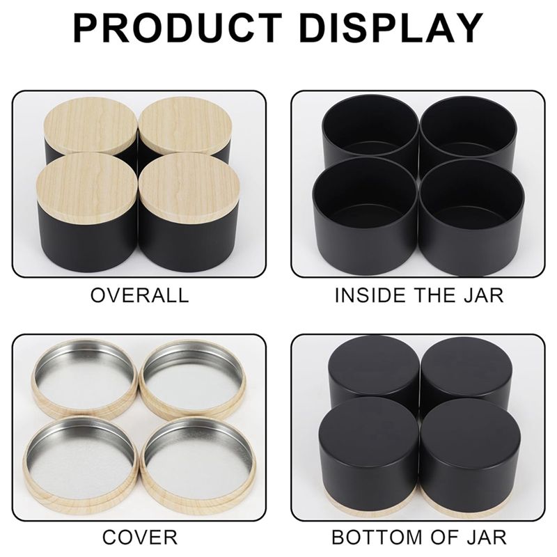 Paquete de 24 latas negras par - Black Tin Candle reseña y precio